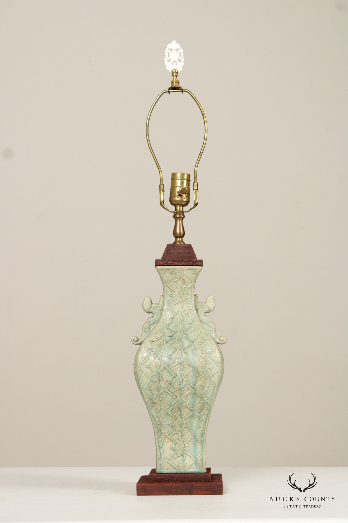 Bradburn Gallery Asian Style Celadon Porcelain Table Lamp