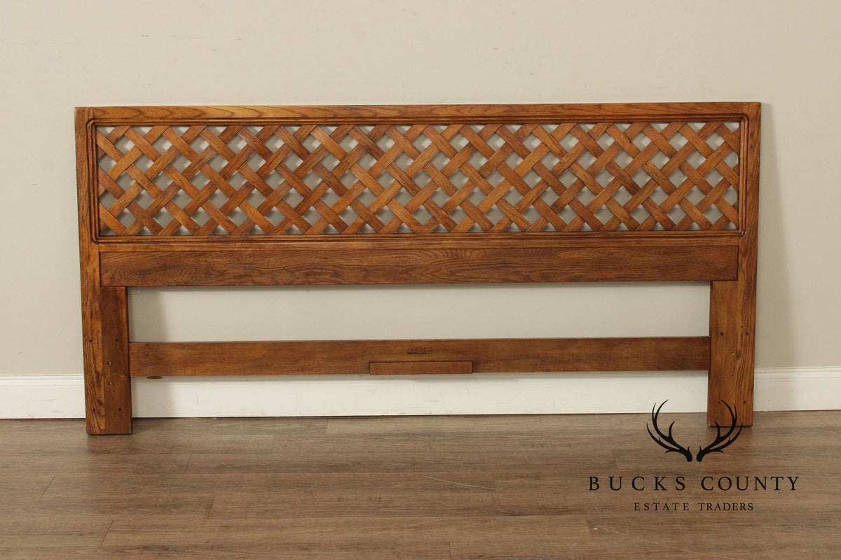 Henredon Artefacts Oak Lattice King Size Headboard