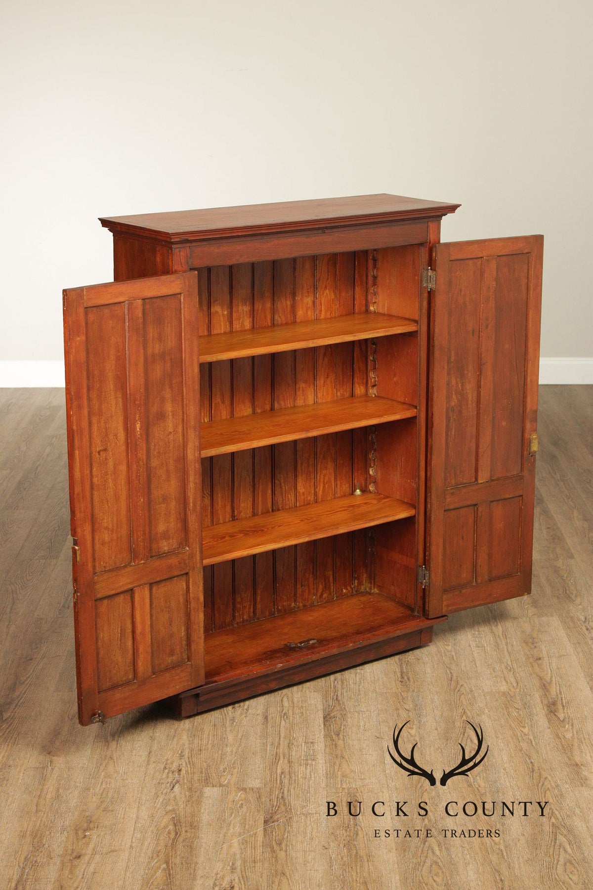 Antique Country Pine Two Door Pantry Cupboard