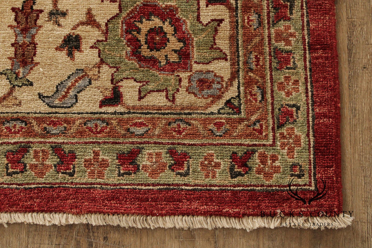Persian Heriz Style Wool Area Rug With Red Field 8'x10'