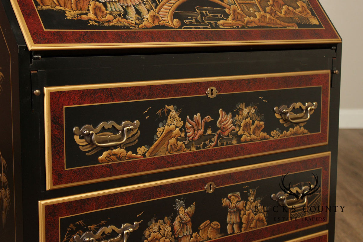 Maddox Colonial Hand Painted Chinoiserie Secretary Desk