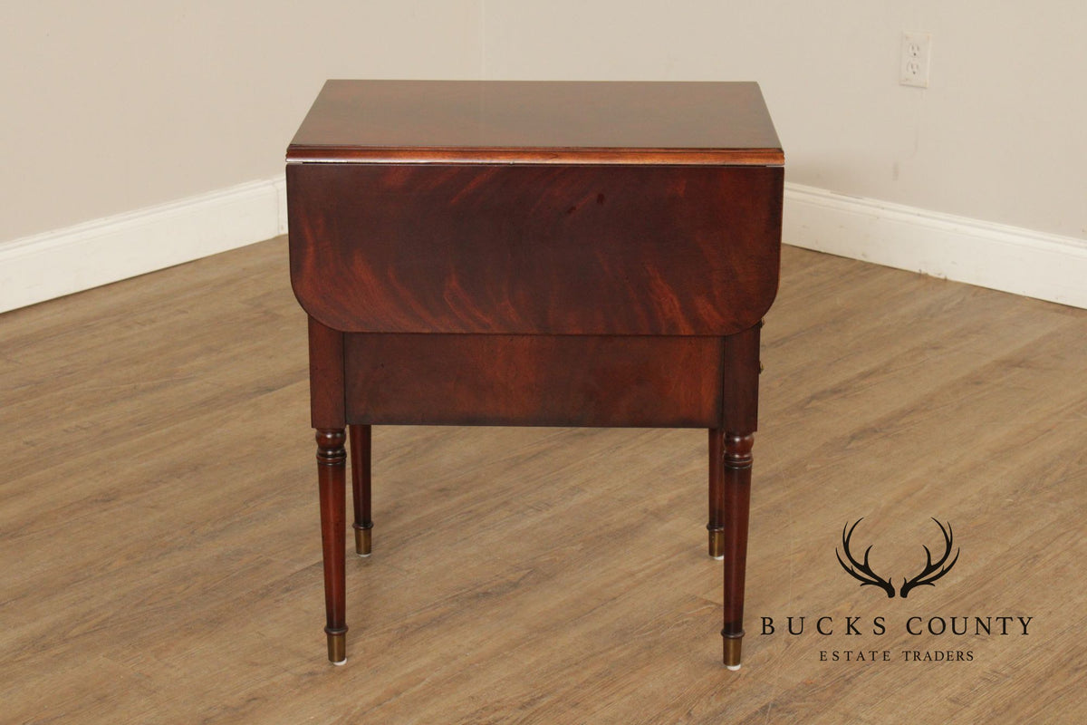 Henredon Sheraton Style Mahogany Drop End Table