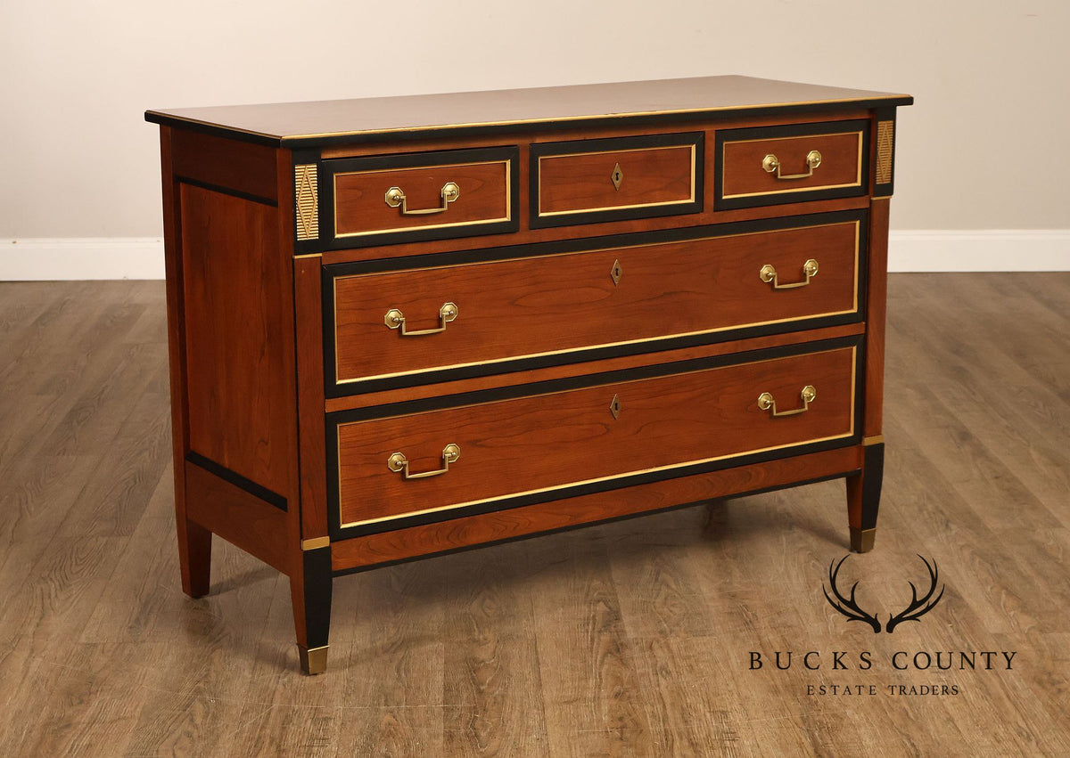Stickley Directore Style Cherry And Ebonized Chest Of Drawers