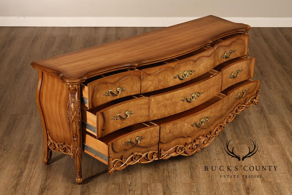 Italian Rococo Style Walnut Triple Chest