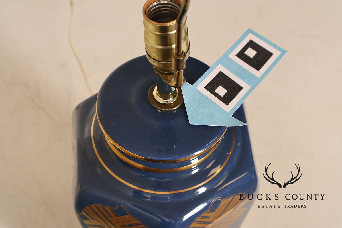 Contemporary Asian Style Pair of Porcelain Table Lamps