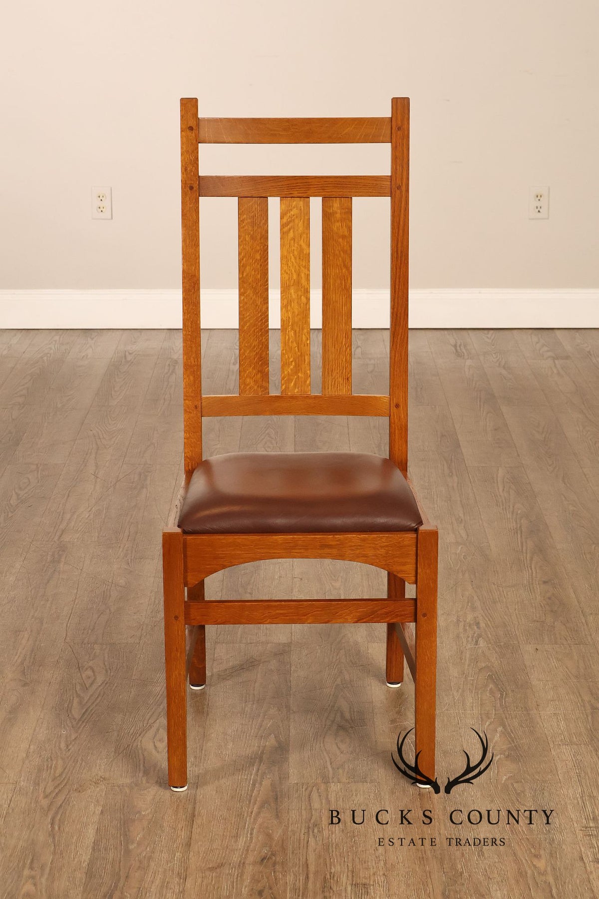 Stickley Mission Collection Set of Six Harvey Ellis Oak Dining Chairs