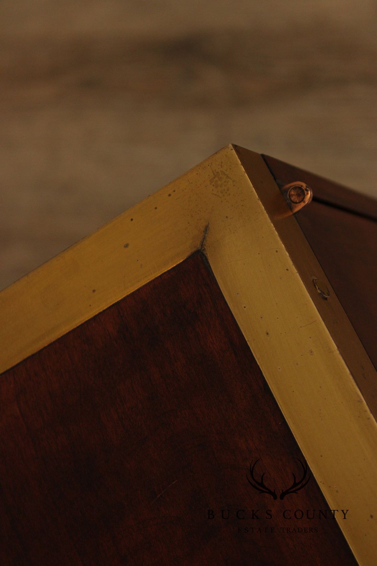 Campaign Style Mahogany Brass Mounted Sideboard
