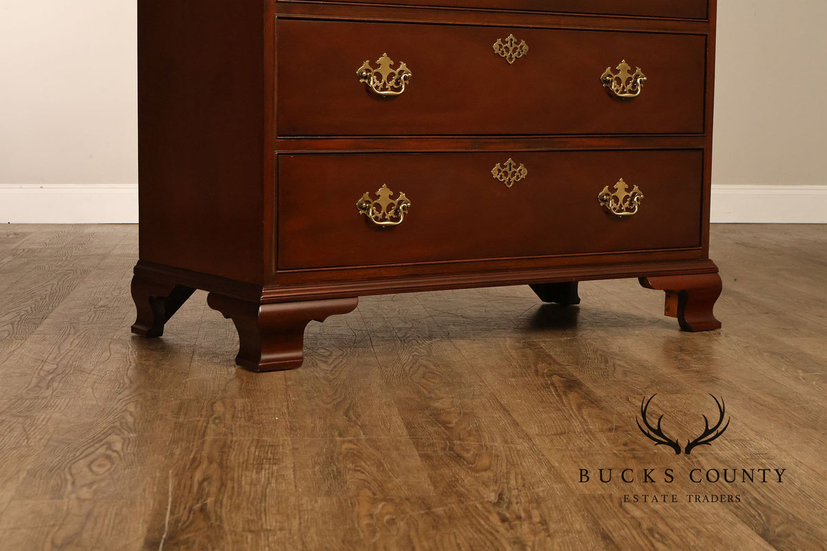 Baker Chippendale Style Mahogany Chest On Chest Highboy