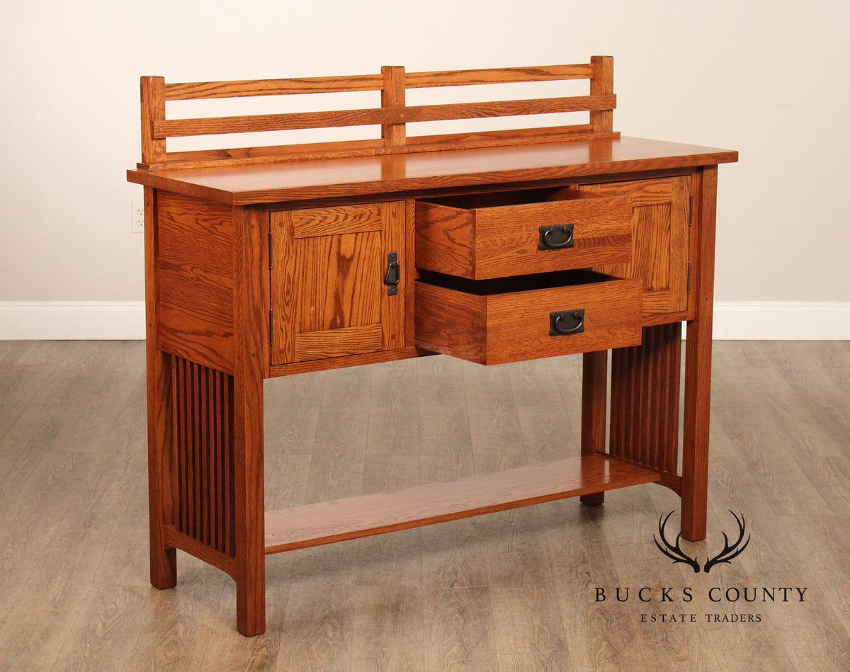 Mission Style Custom Quality Solid Oak Sideboard