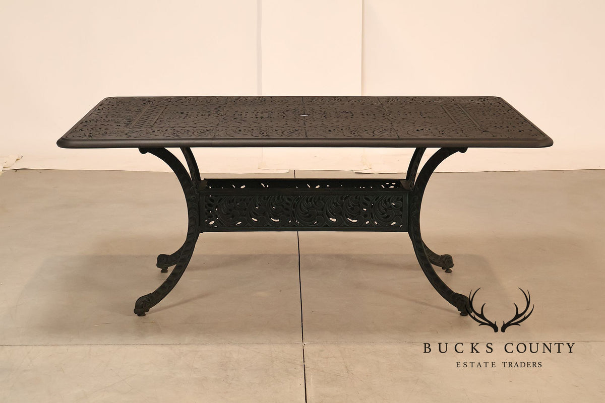 Cast Aluminum Outdoor Dining Set With Pierced Decoration