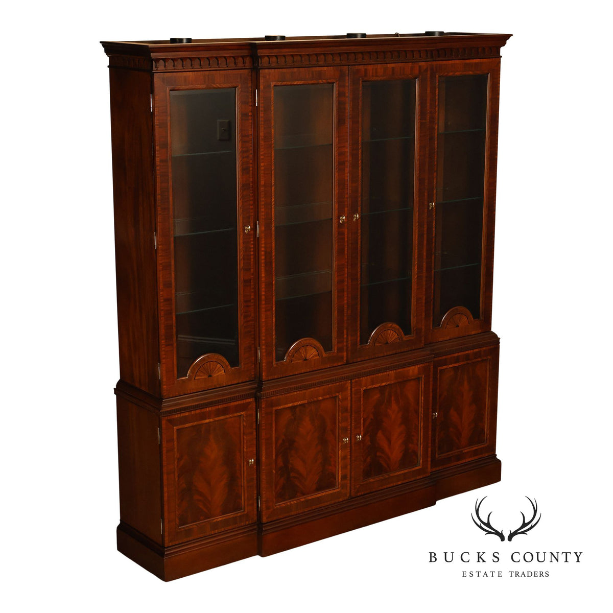 Councill Craftsmen Mahogany Breakfront China Cabinet