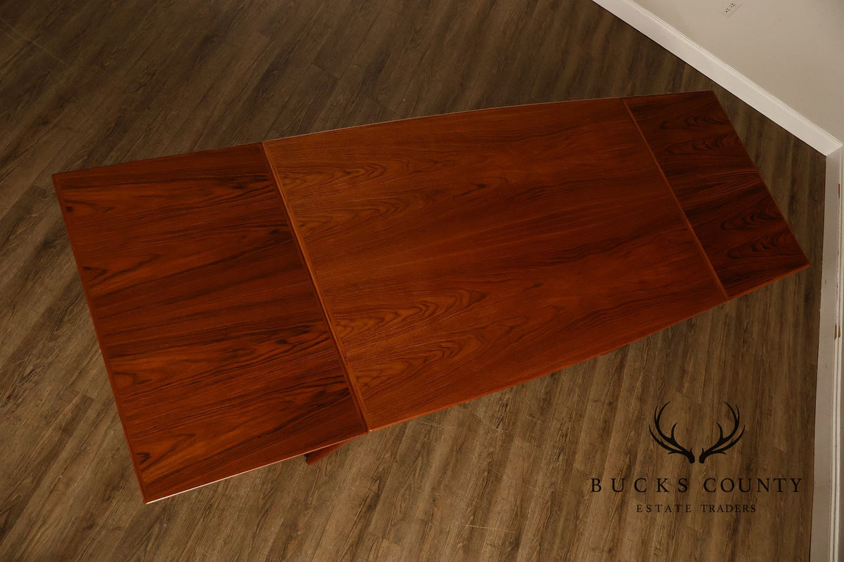 Danish Modern Teak Draw-Leaf Dining Table