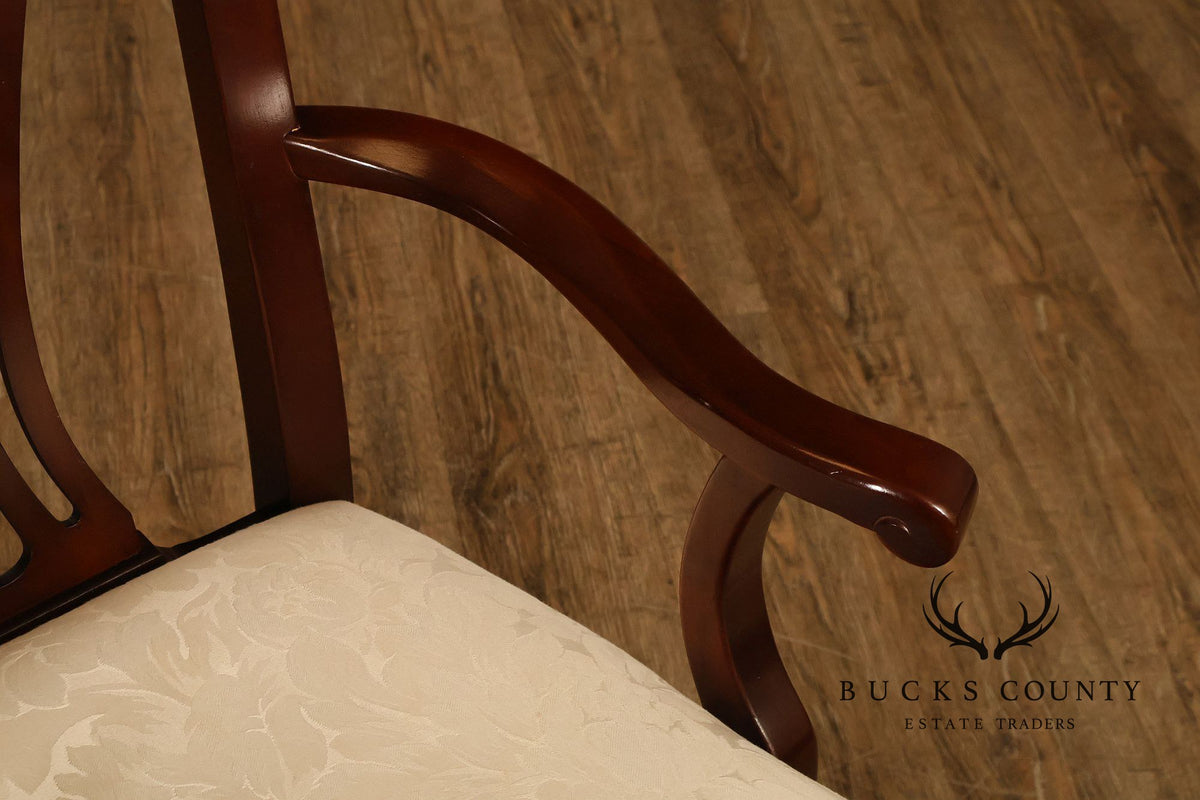 Thomasville Chippendale Style Mahogany Set Of Six Dining Chairs