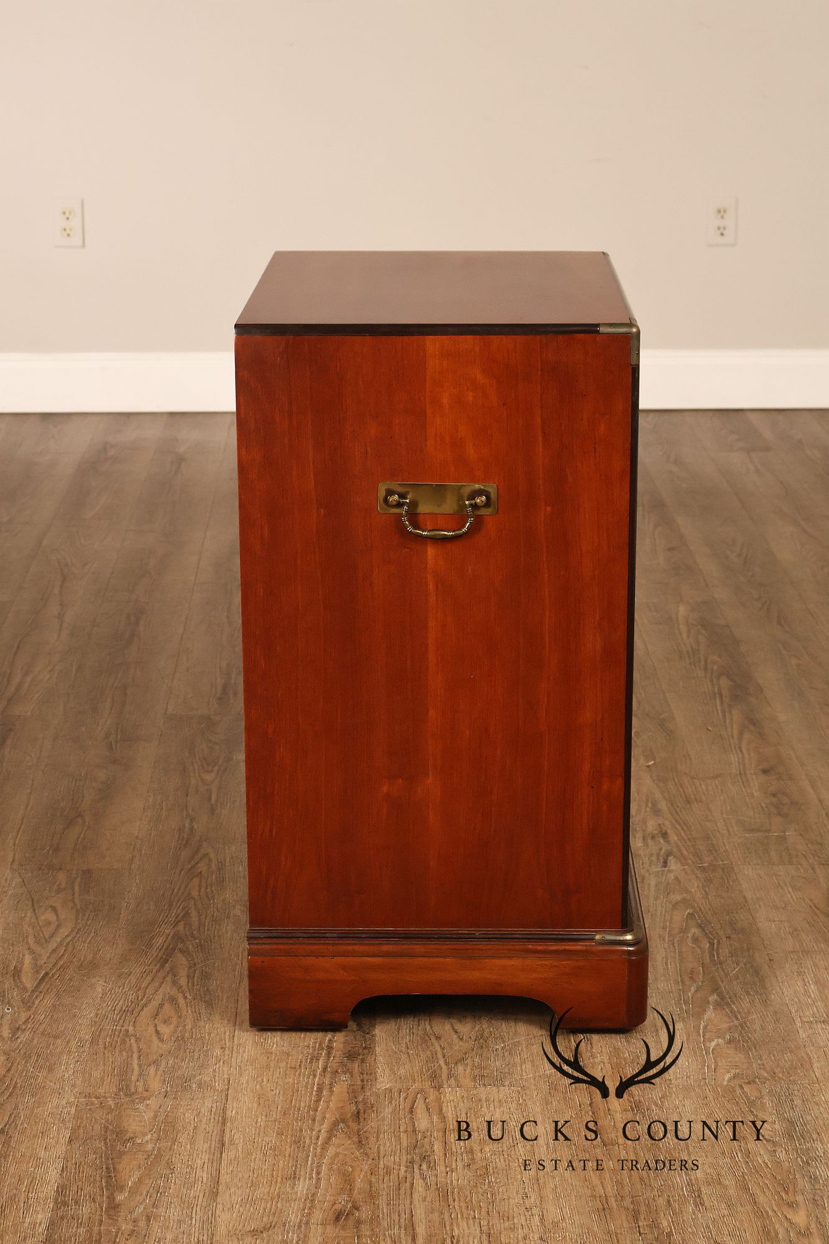 National Mt. Airy Campaign Style Pair of Cherry Nightstands