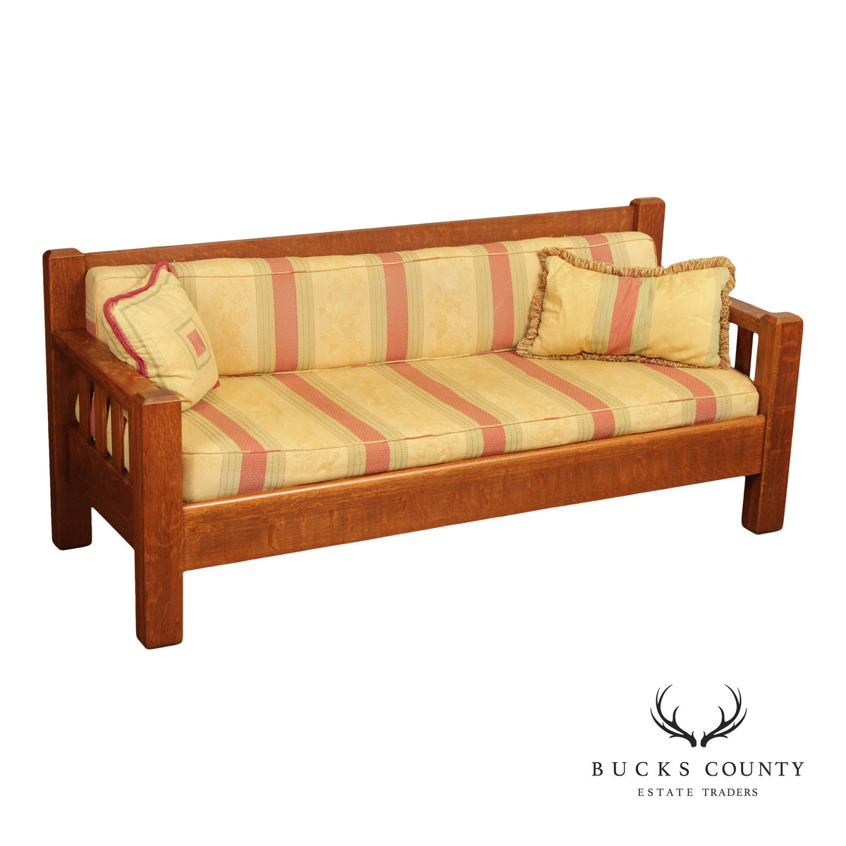 Antique Mission Style Oak Sofa