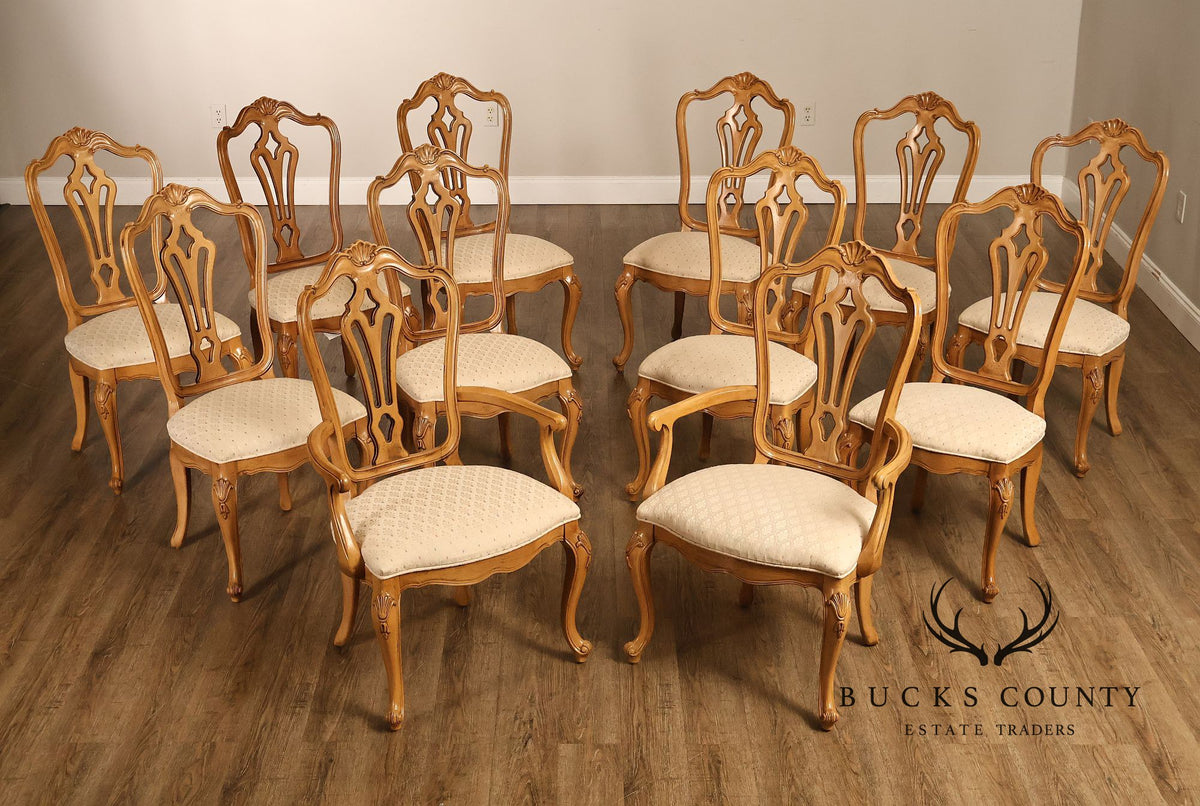 Century Furniture Set Of 12 Louis XV Style Dining Chairs, 2 Arm And 10 Side