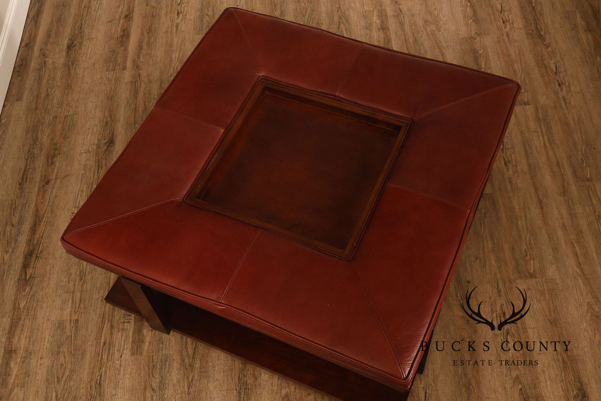 CTH Sherrill Occasional Leather Two-Tier Coffee Table