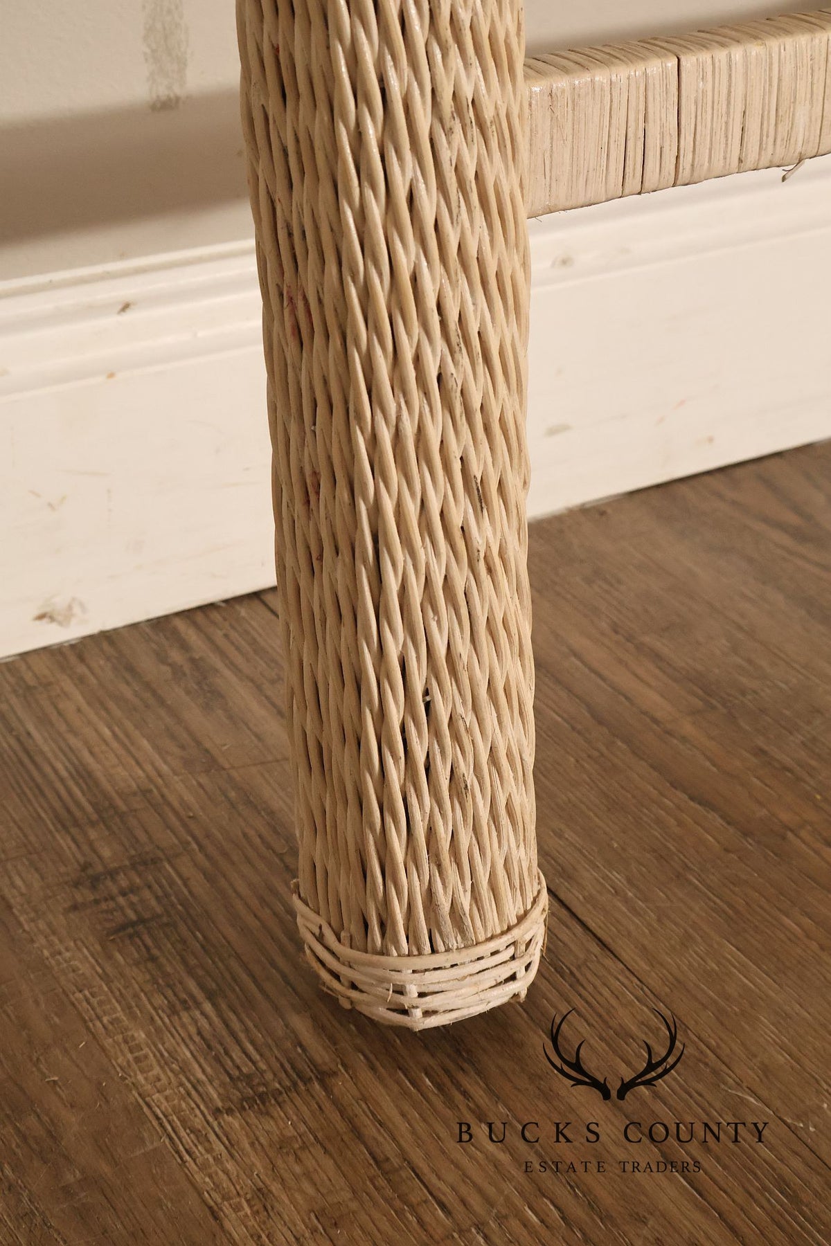 Coastal Style Vintage Full Wicker Headboard