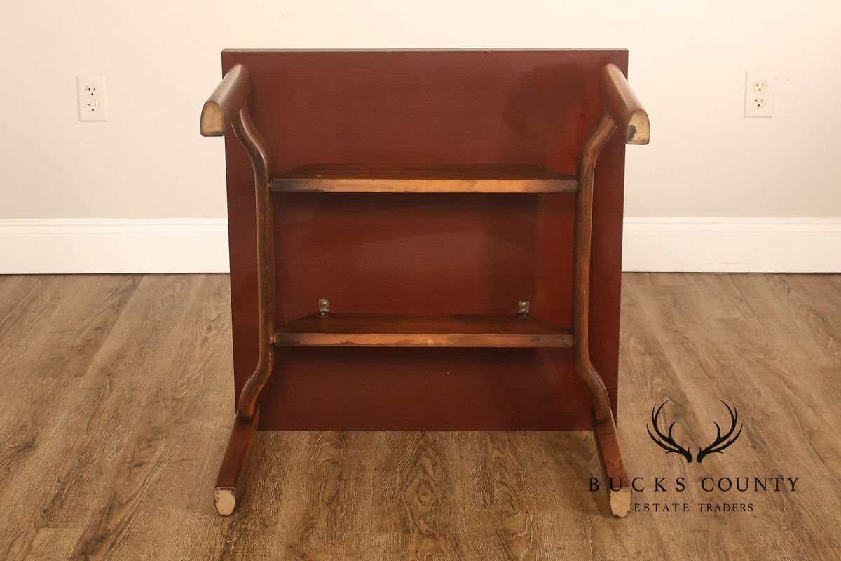 Danish Modern Vintage Square Laminate Top Teak End Table