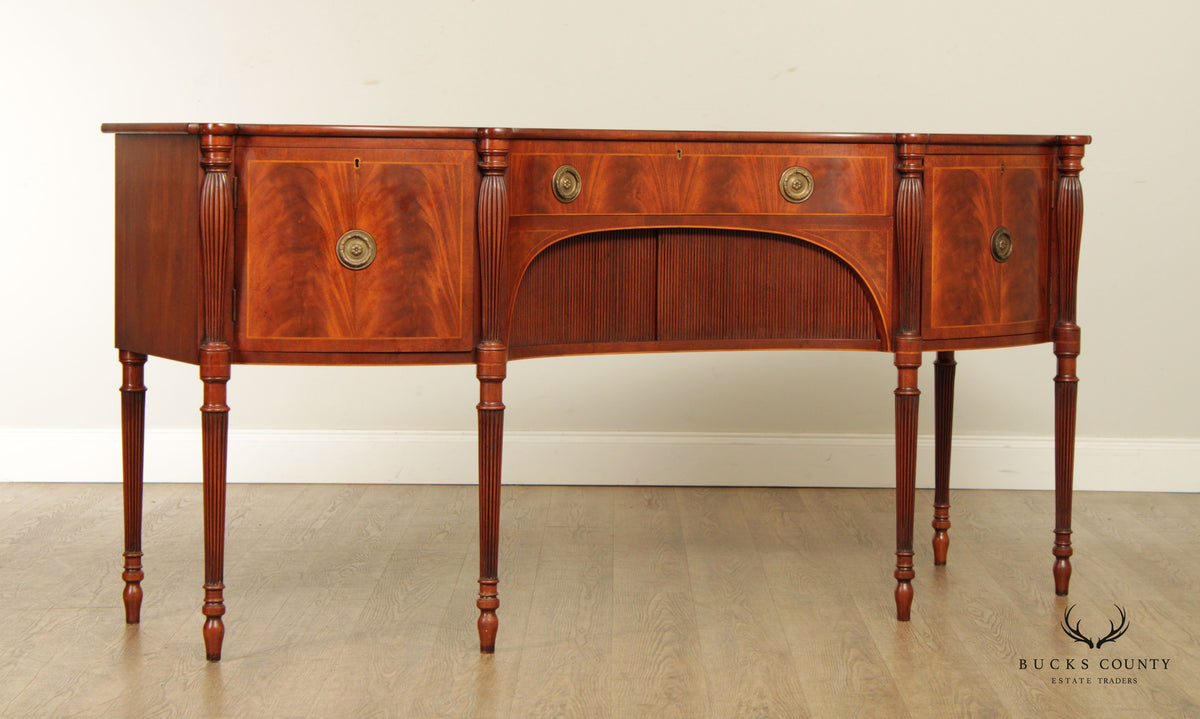 Arthur Brett Sheraton Style Serpentine Mahogany Sideboard