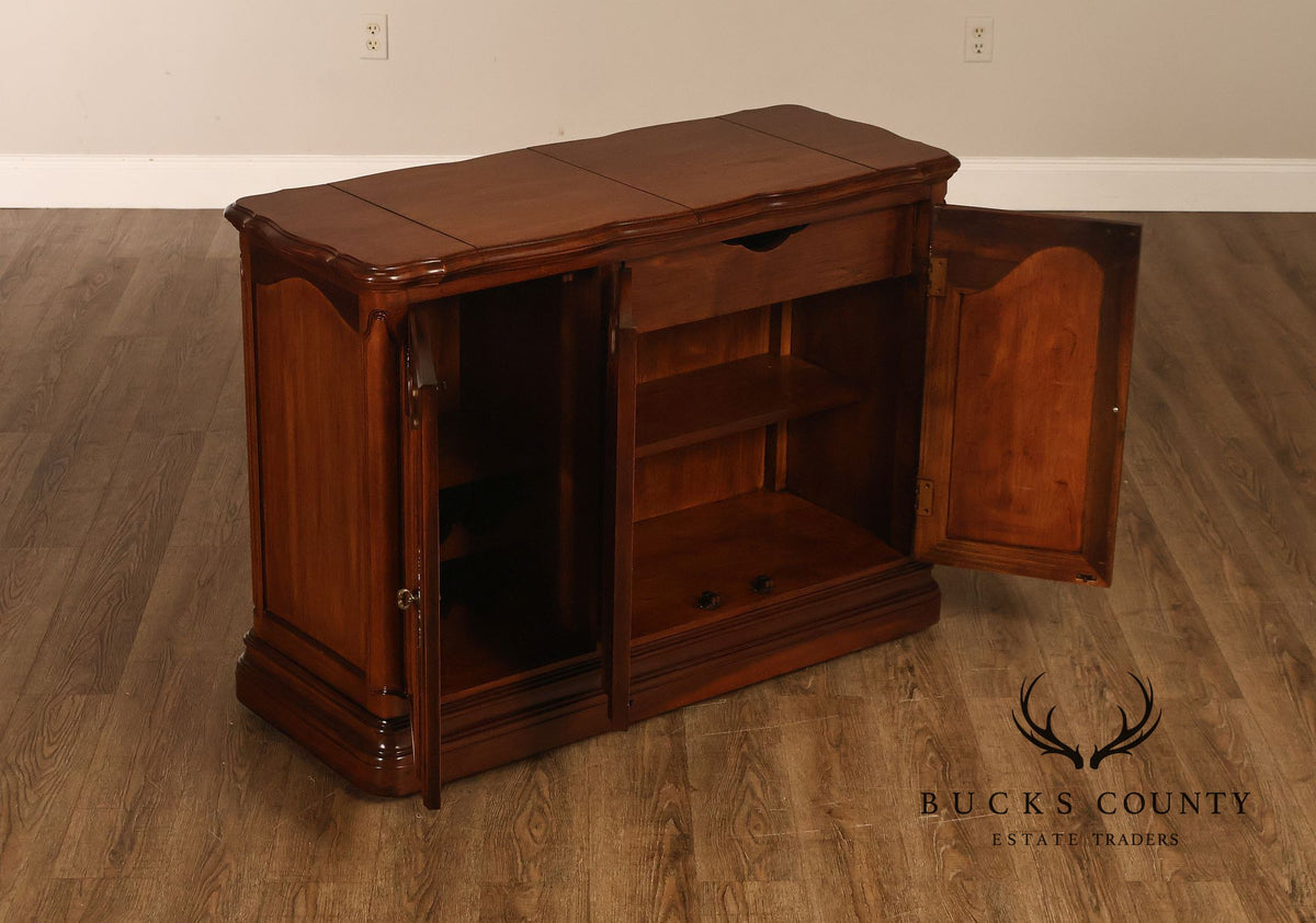 American Drew French Country Style Walnut Flip Top Server