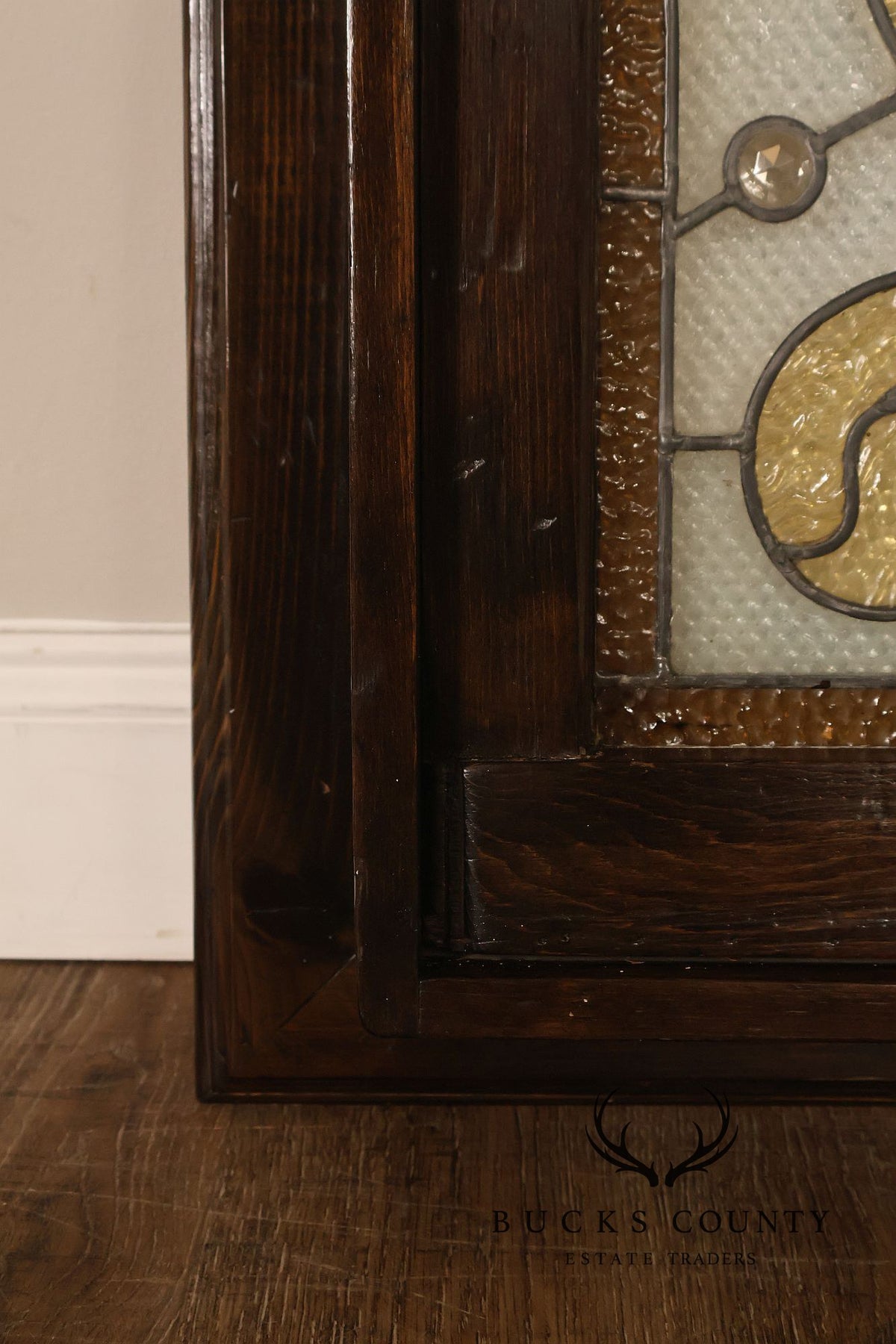 Illuminated Stained Glass Decorative Wall Panel In Wood Frame