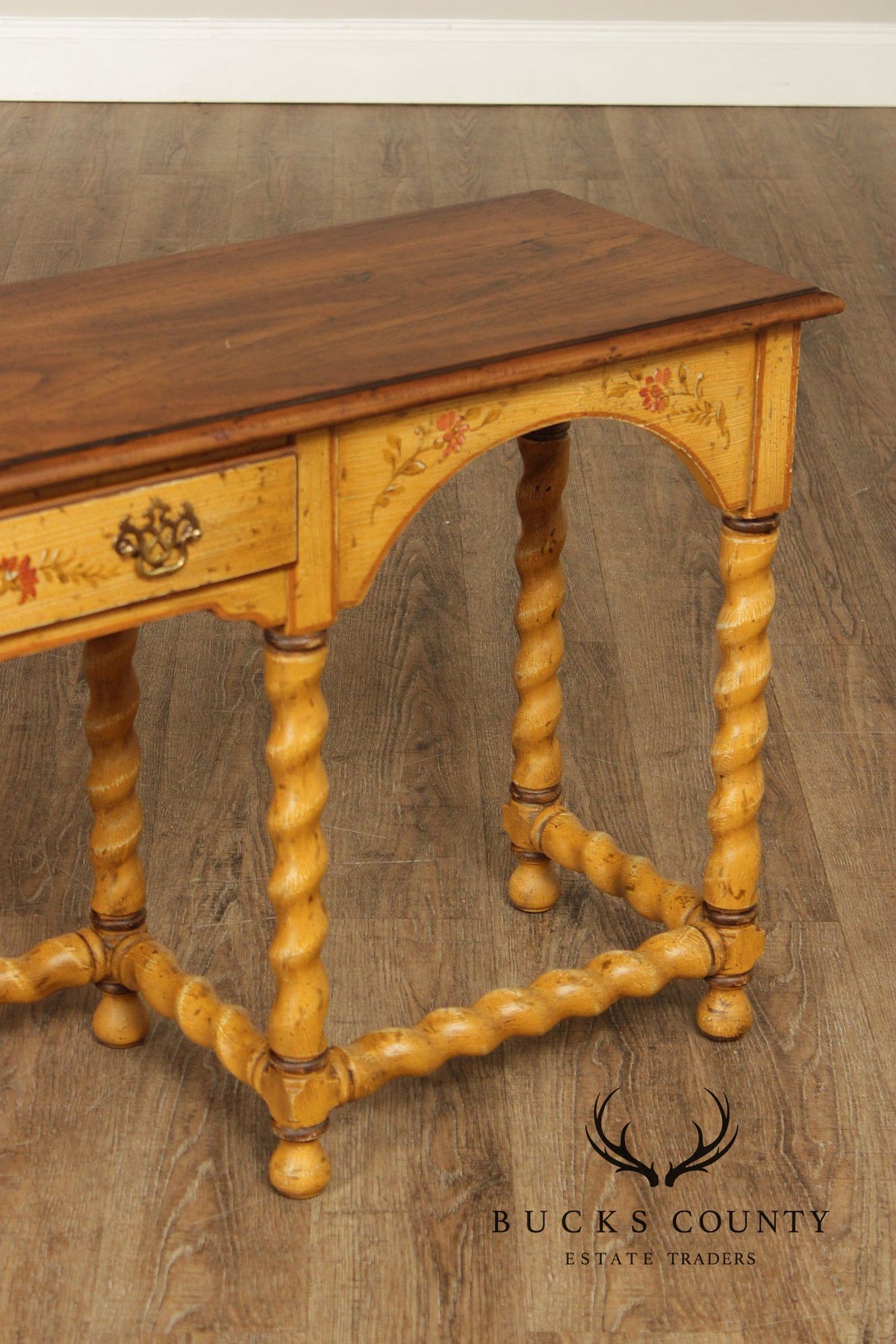 Heritage Country French Style Narrow Painted Console Table