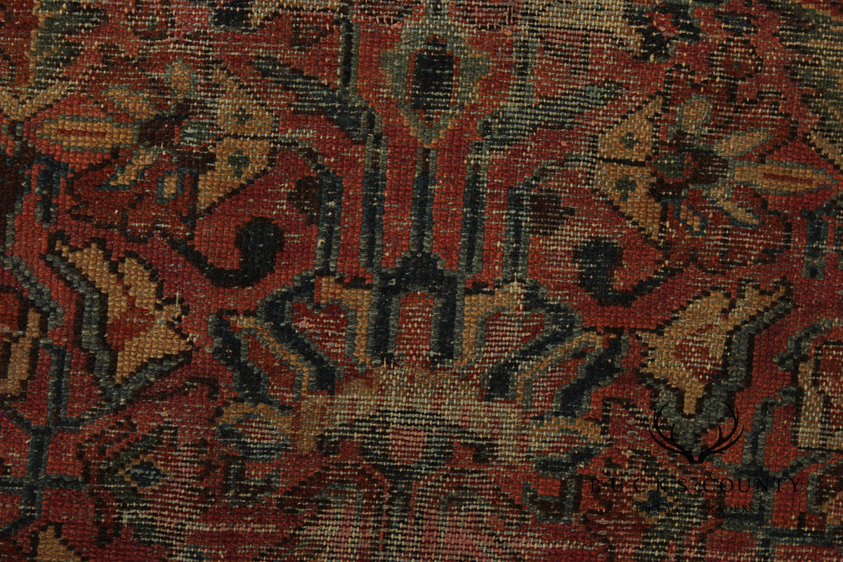 Persian Mahal Style Distressed Wool Scatter Rug