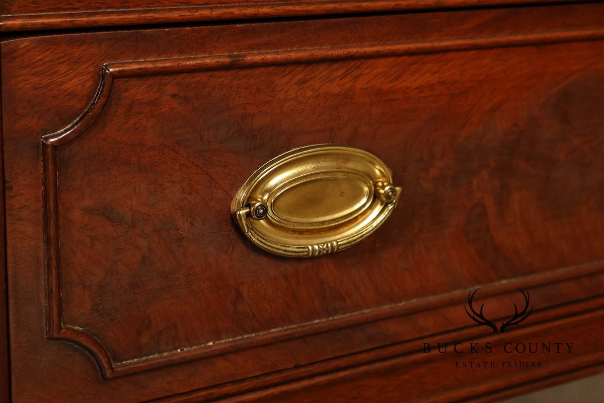 Vintage Federal Style Mahogany Two-Drawer China Cabinet
