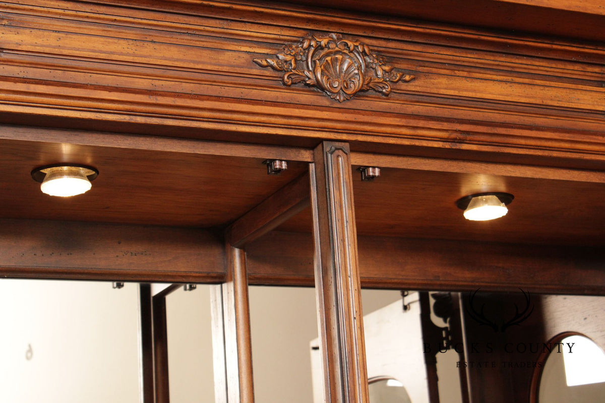 Henredon Monumental French Style Lighted Display Cabinet