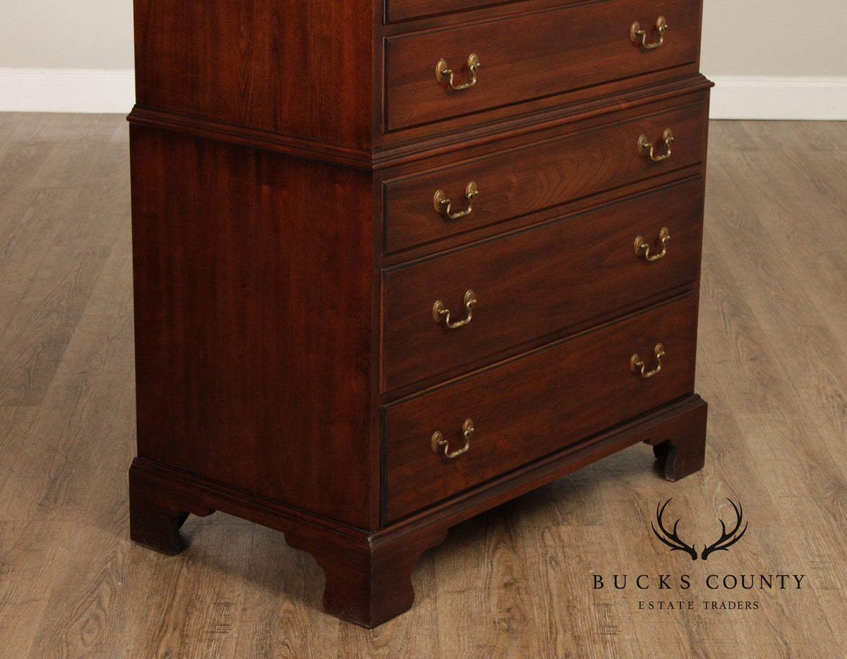 Henkel Harris Chippendale Style Vintage Cherry Tall Chest
