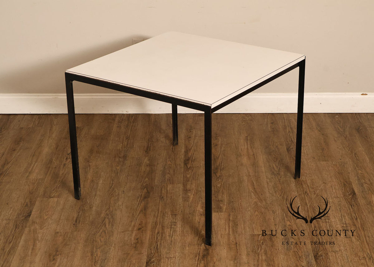 Vintage Knoll Associates Mid Century Modern White Laminate And Black Metal Dining Table