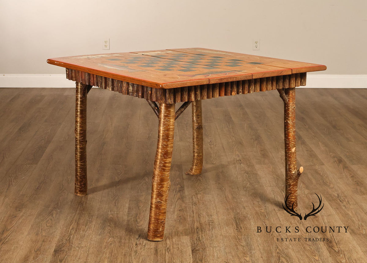 Appalachian Rustic Furnishing Trout and Perch Game Table