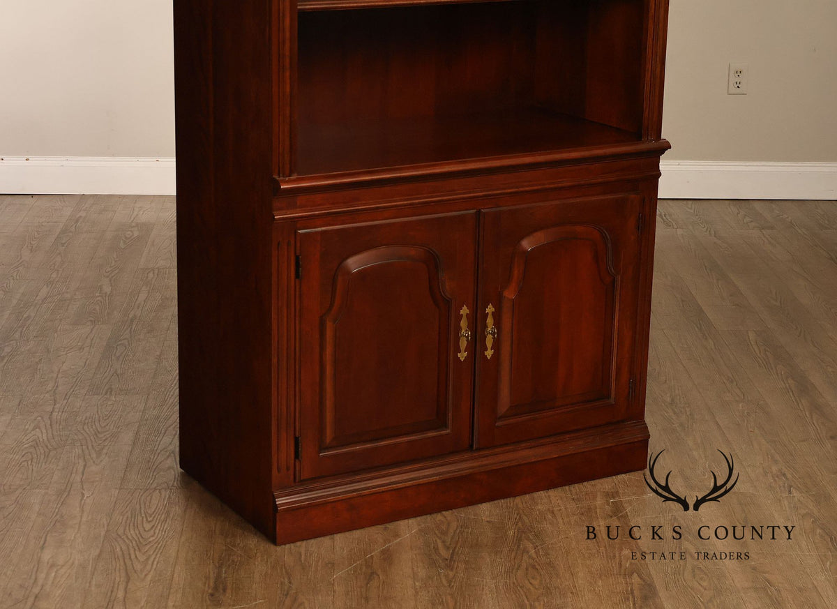 Georgian Pair Of Cherry Bookcases With Lower Cabinets