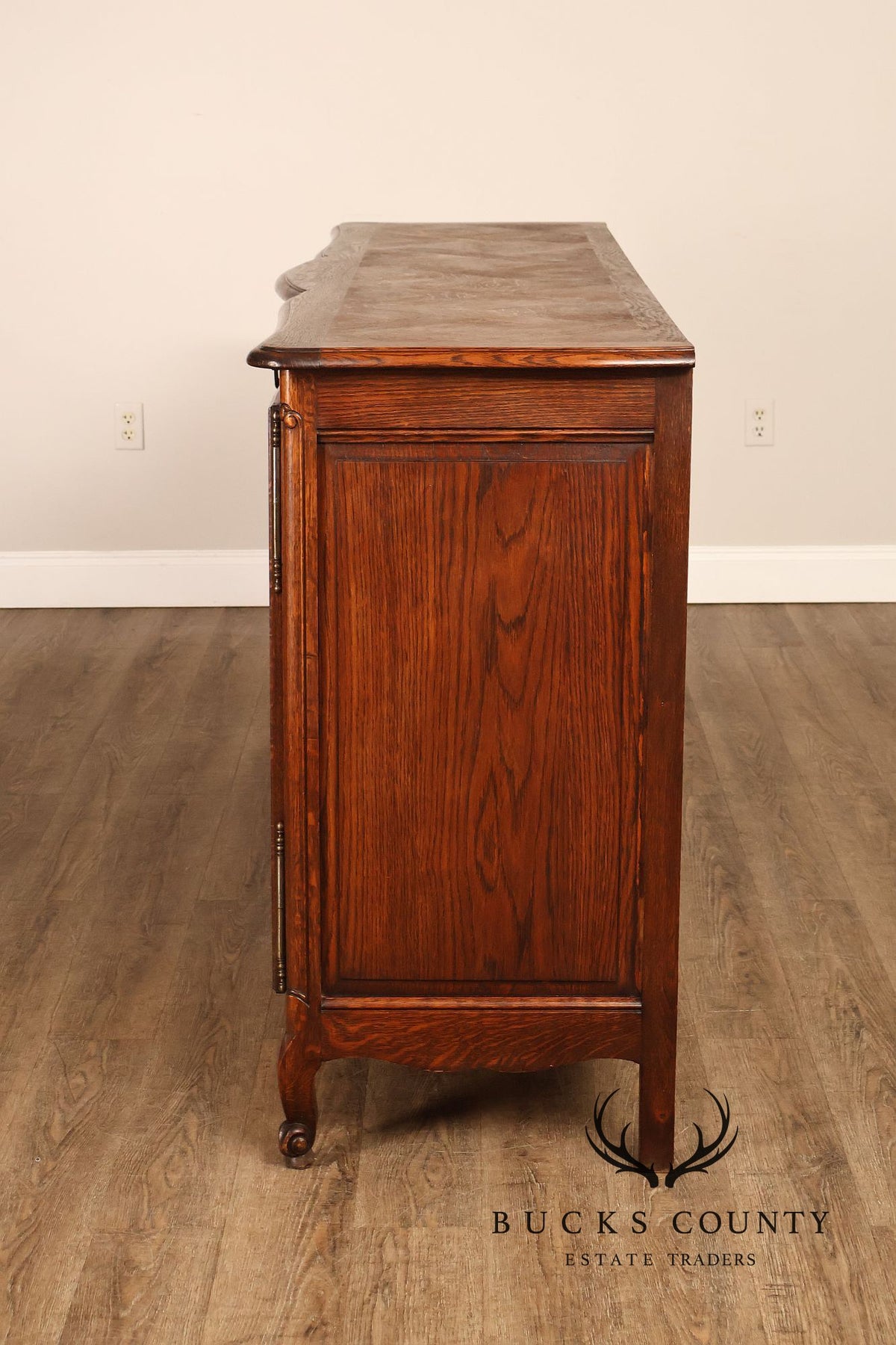 Antique Country French Louis XV Style Oak Buffet Sideboard