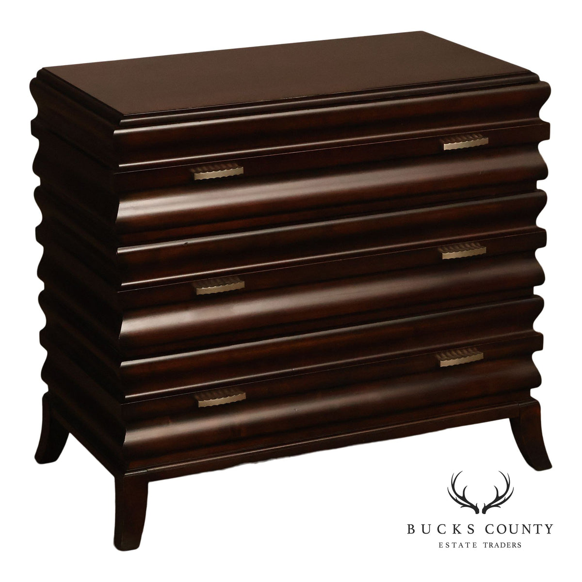 Hickory White Contemporary Ripple Front Three Drawer Chest