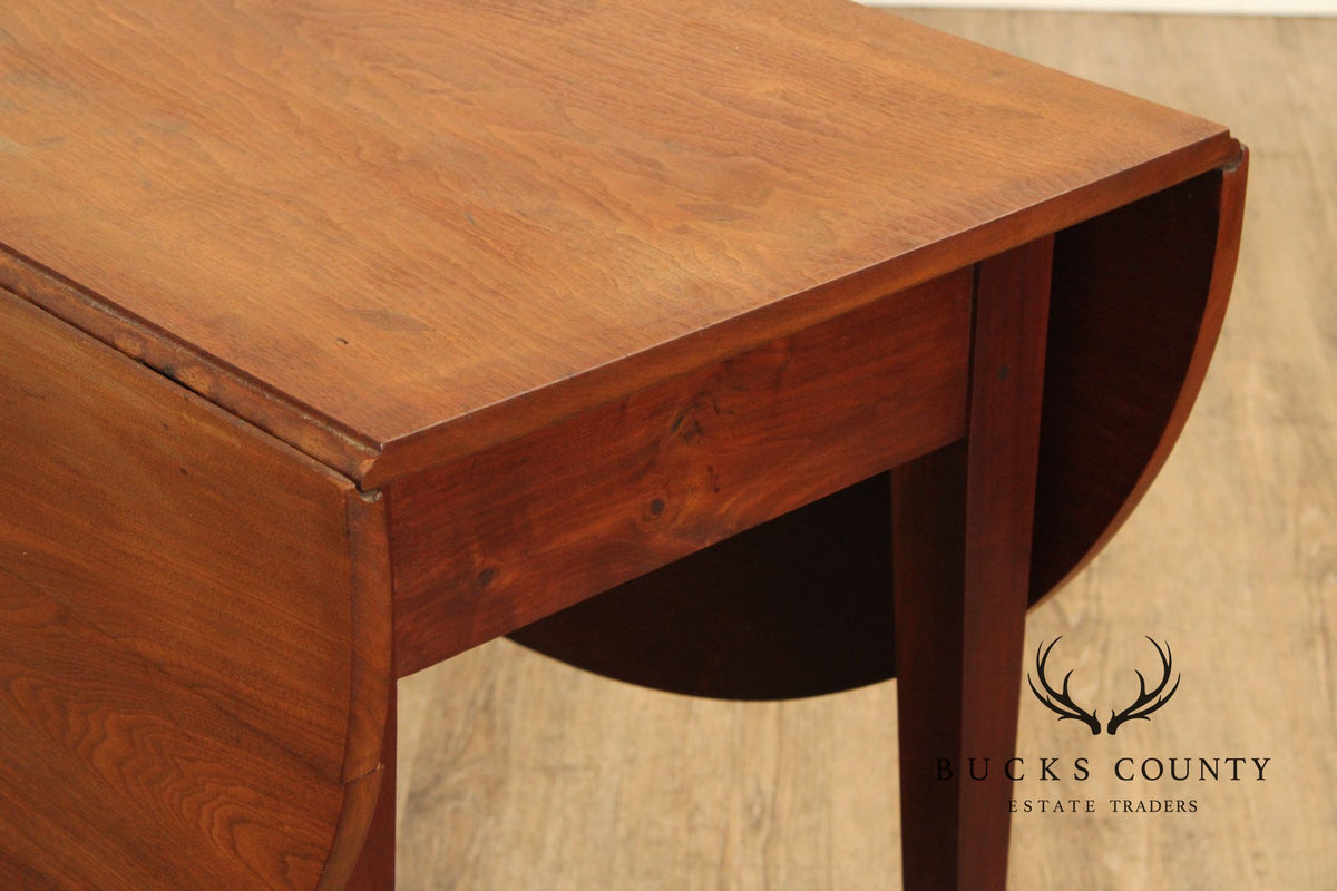 Vintage Walnut Federal Style Drop Leaf Gateleg Dining Table