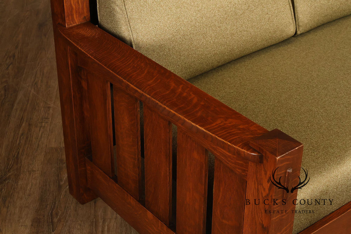Custom Quality Mission Style Oak Settle Sofa