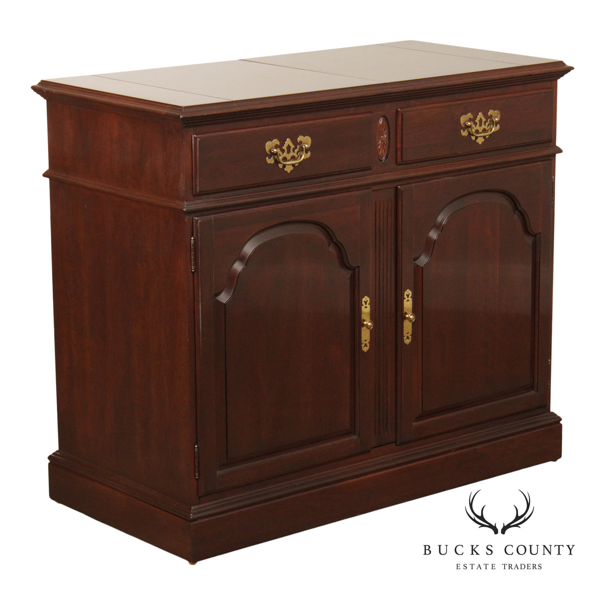 Ethan Allen Georgian Court Chippendale Style Cherry Flip Top Server