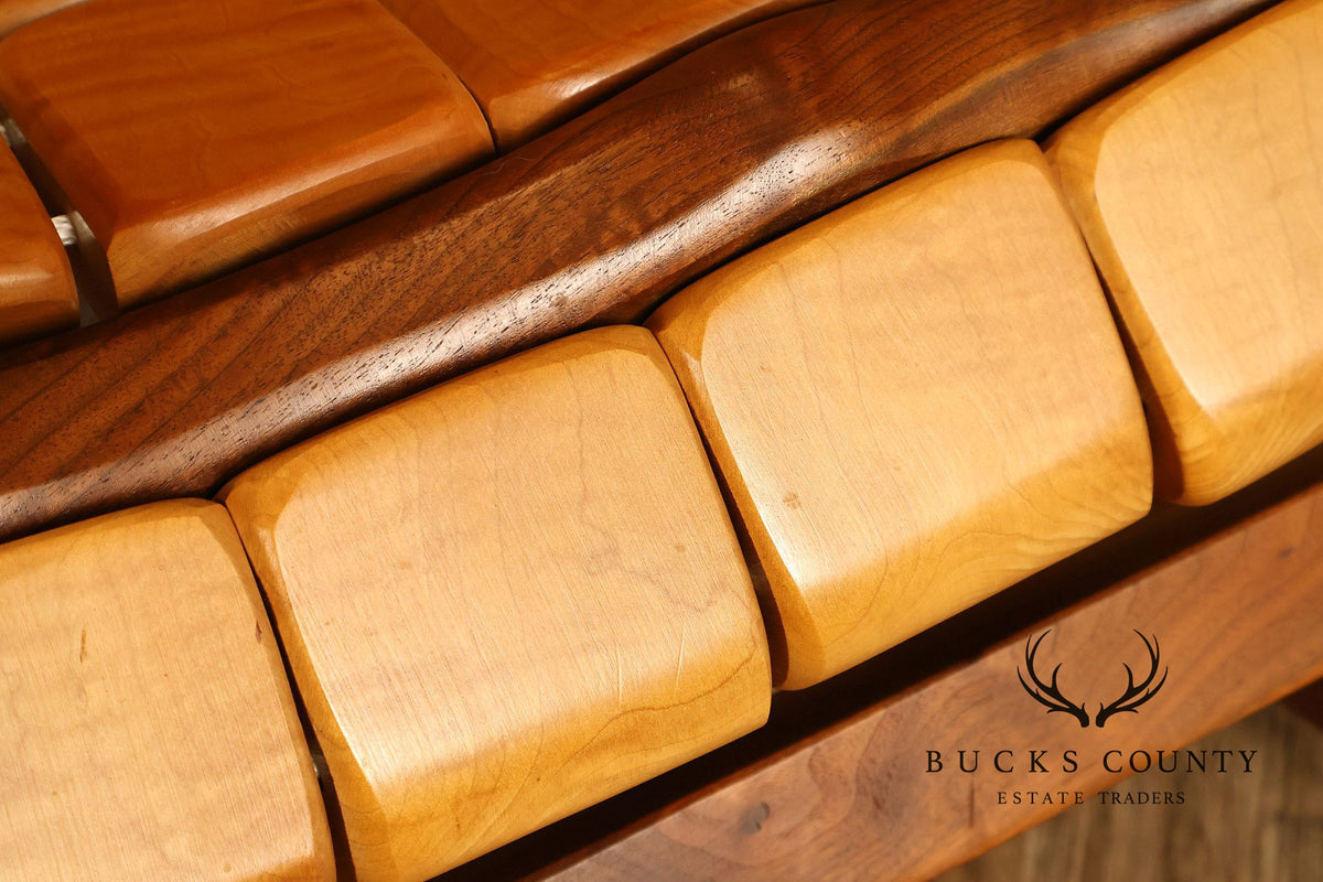 Gerry Grant Studio Crafted Walnut and Maple Rocker and Ottoman