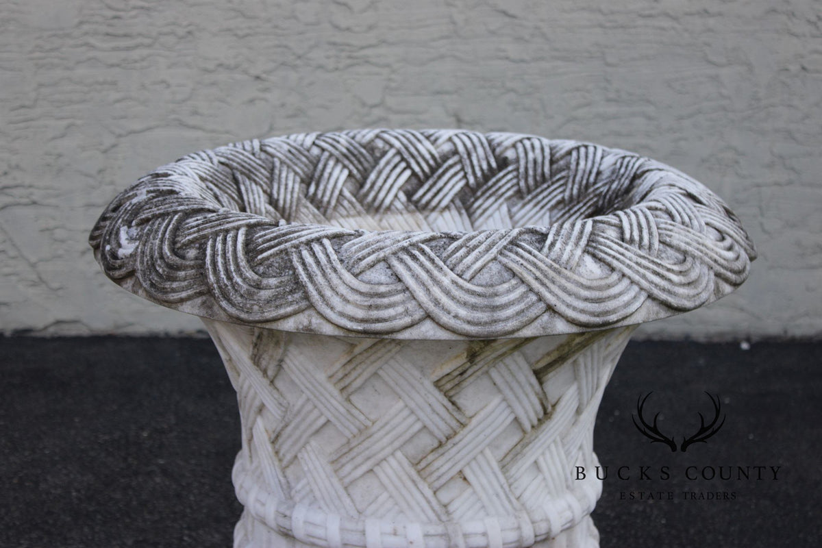 Georgian Style Large Vintage Carved Marble Garden Urn