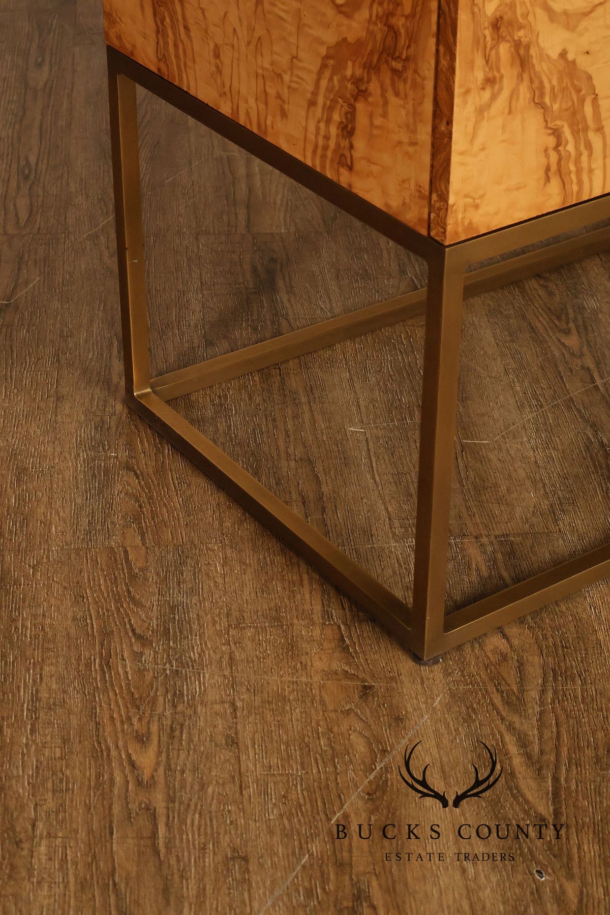 Keno Bros Contemporary Burlwood Two Door Hallway Cabinet