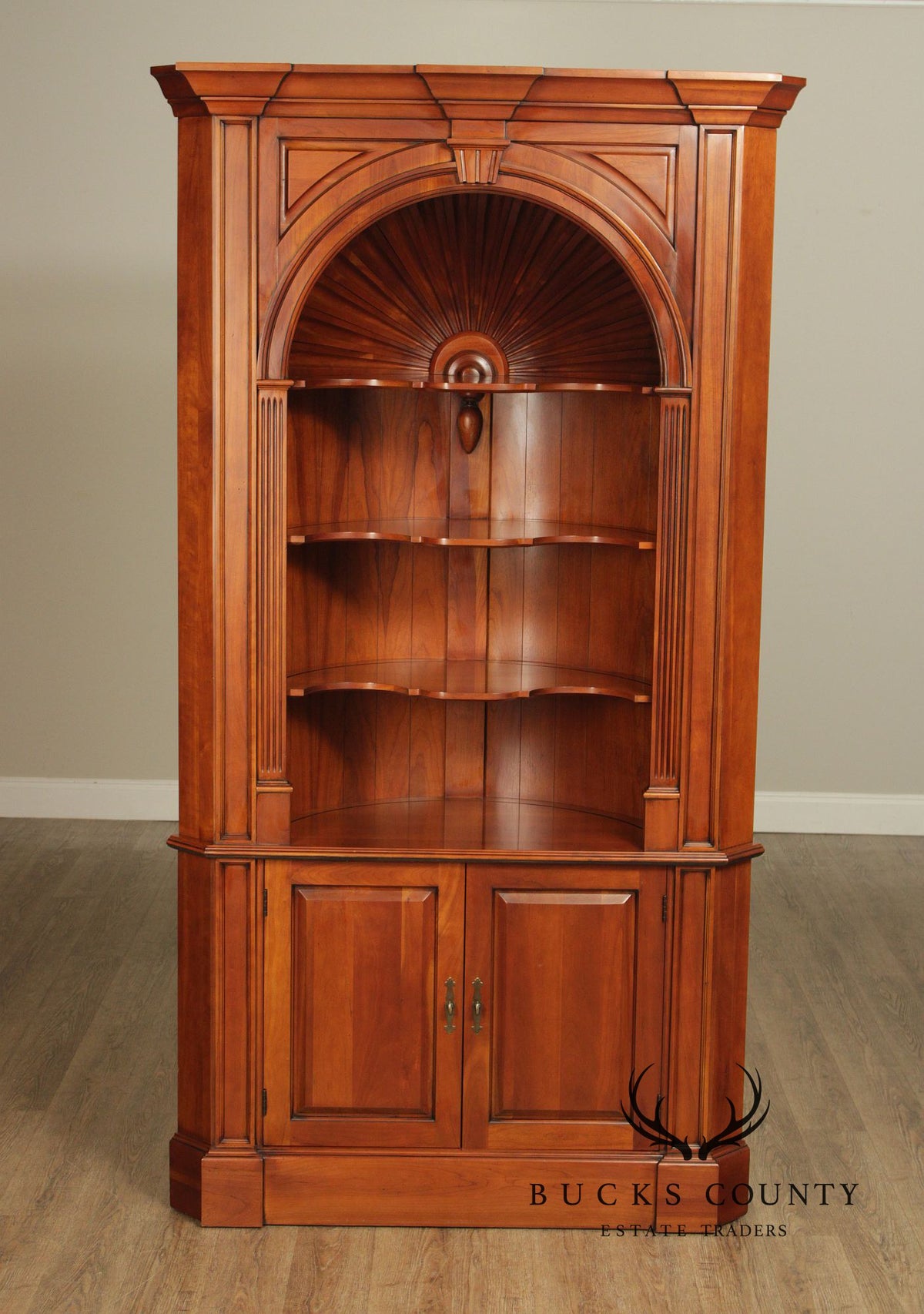 Harden Chippendale Style Cherry Corner Bookcase