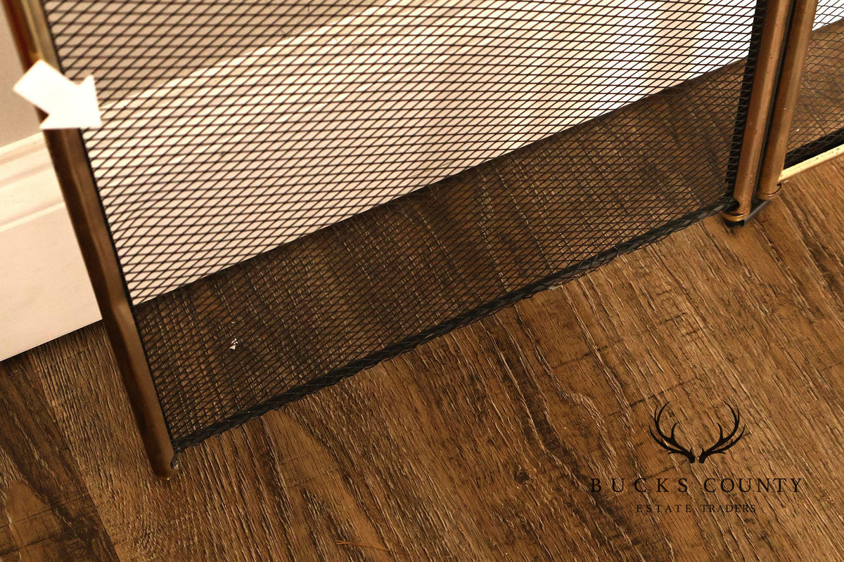 Traditional Four-Panel Arched Fireplace Screen