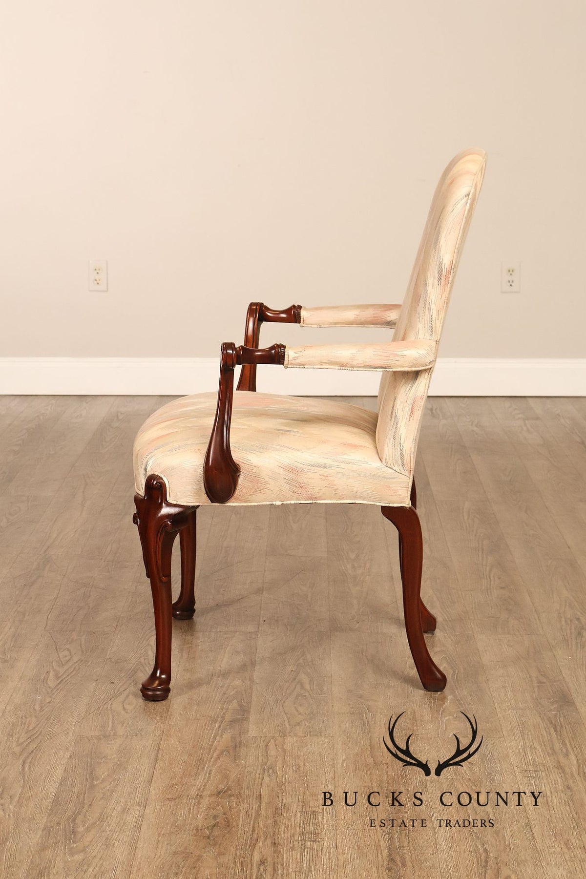 Southwood Queen Anne Style Pair of Mahogany Armchairs