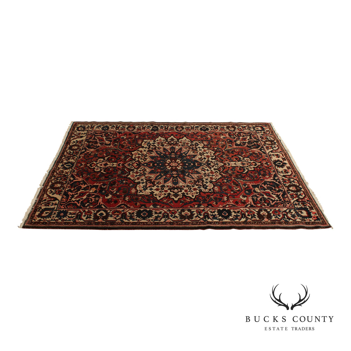Vintage Persian Hand Knotted Heriz Area Rug 8' 9" x 11' 11"