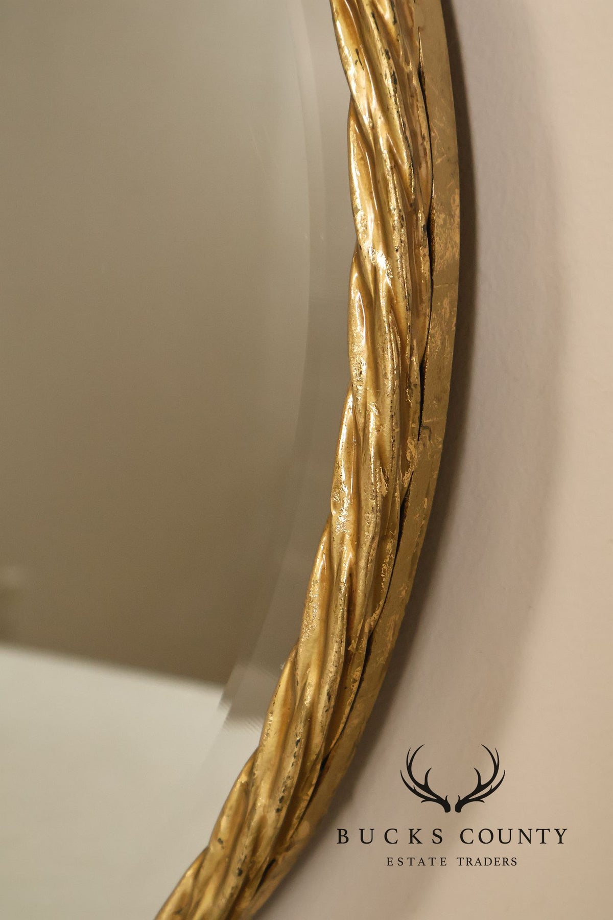 Contemporary Round Rope Twist Wall Mirror