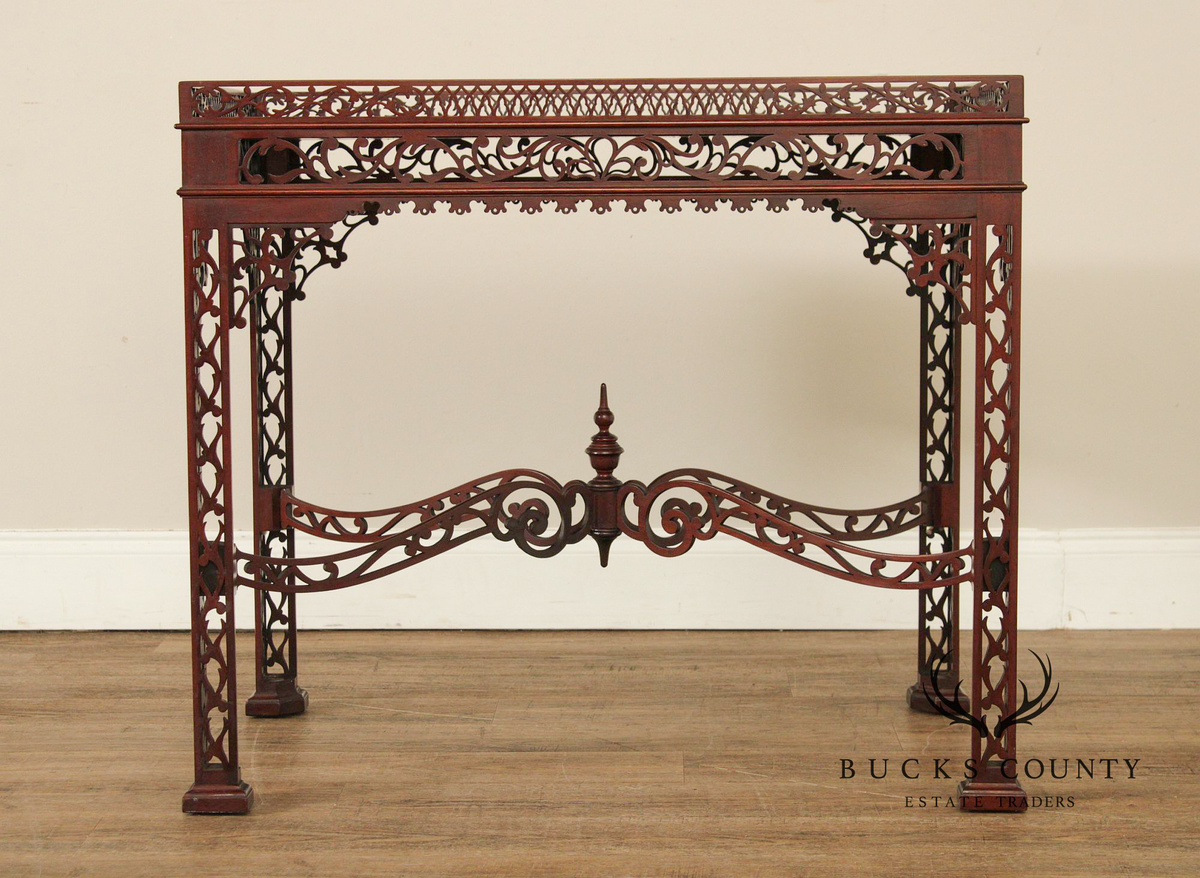 Chinese Chippendale Style Mahogany Tea Table