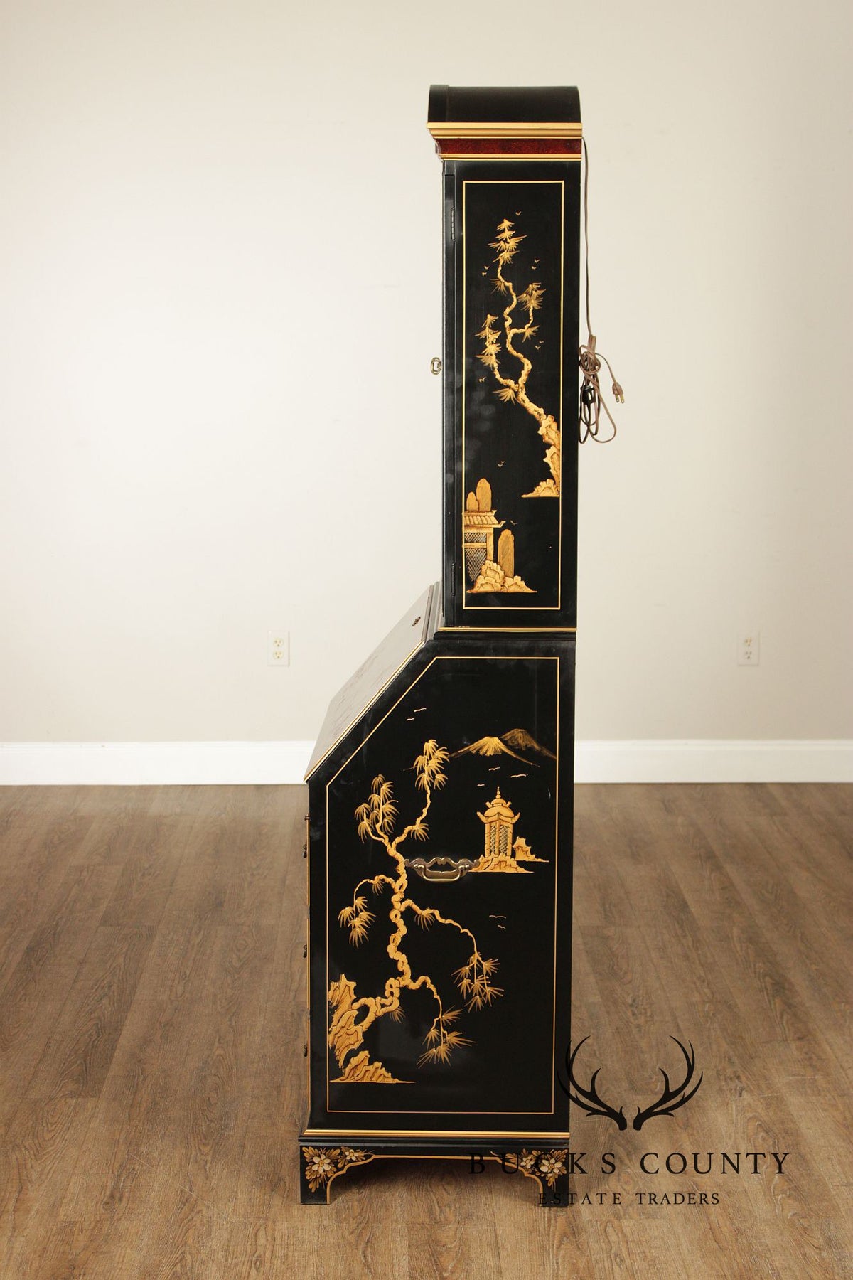Maddox Colonial Hand Painted Chinoiserie Secretary Desk