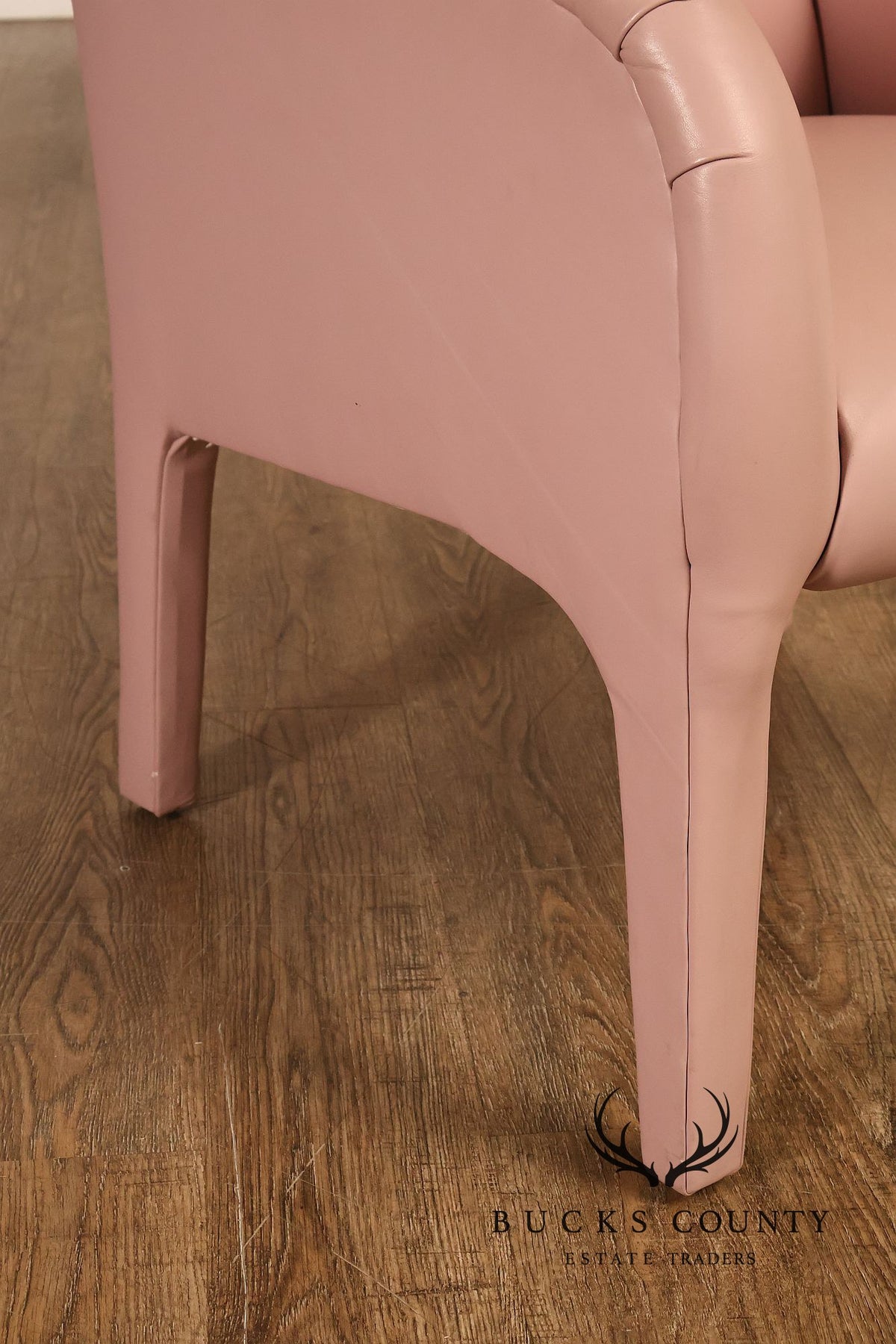 Vintage Lazar Industries East Pair Of Contemporary Modern Pink Upholstered Armchairs